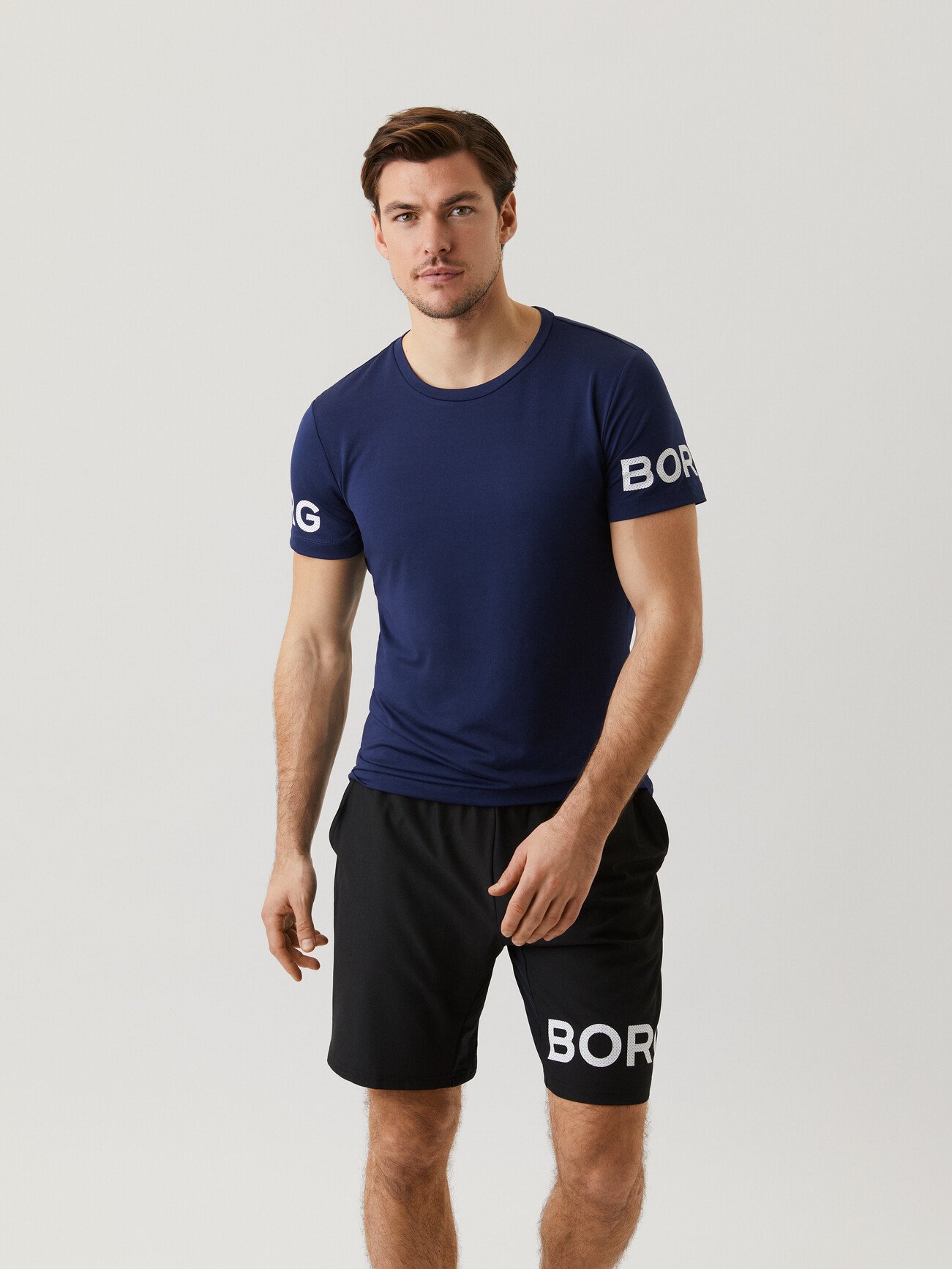 Navy Bjorn Borg Short Sleeve Mens Training Top 