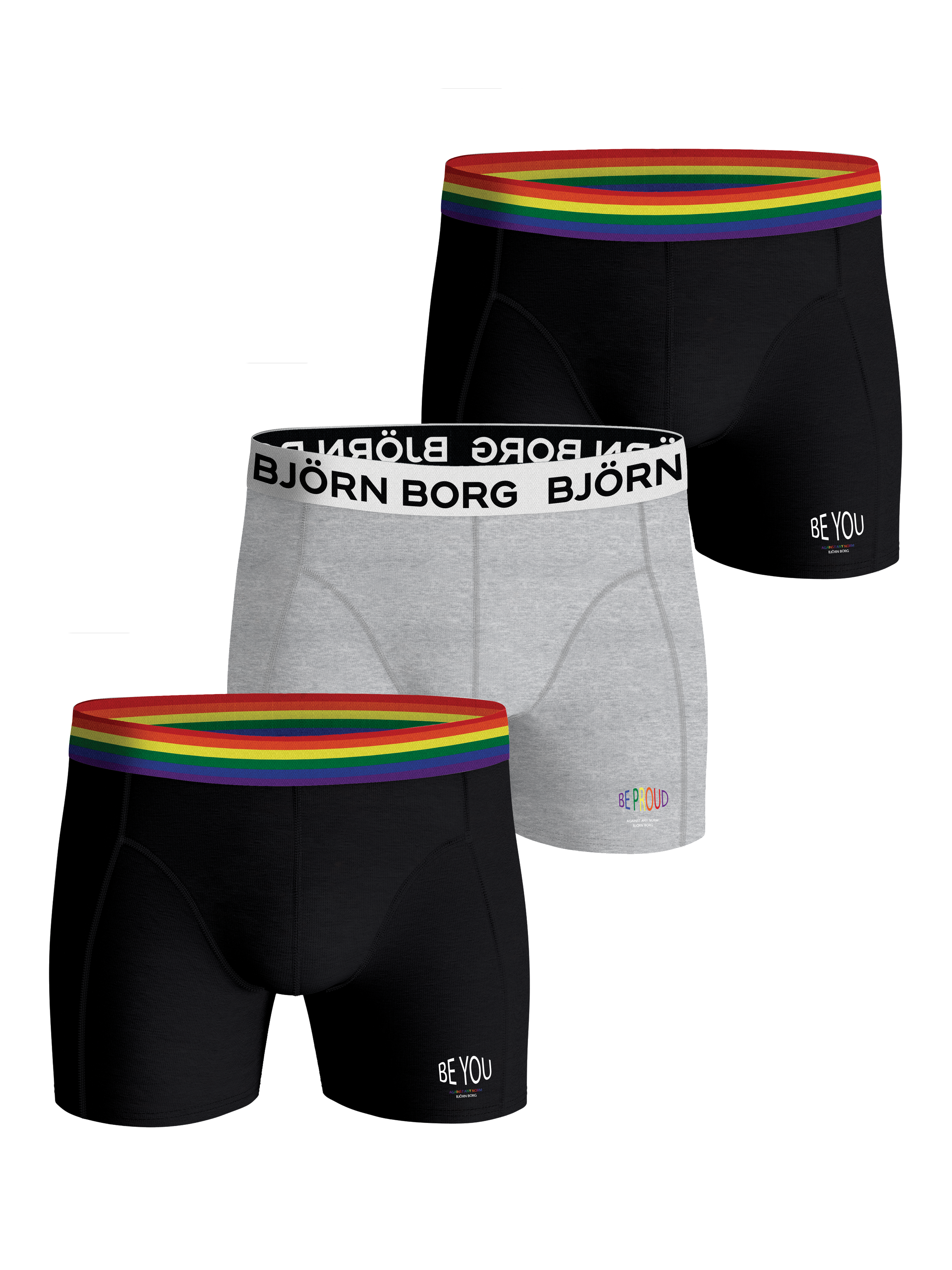 Bjorn Borg 2-Pack Side Logo & Swirls Boys Performance Boxer Briefs Blue