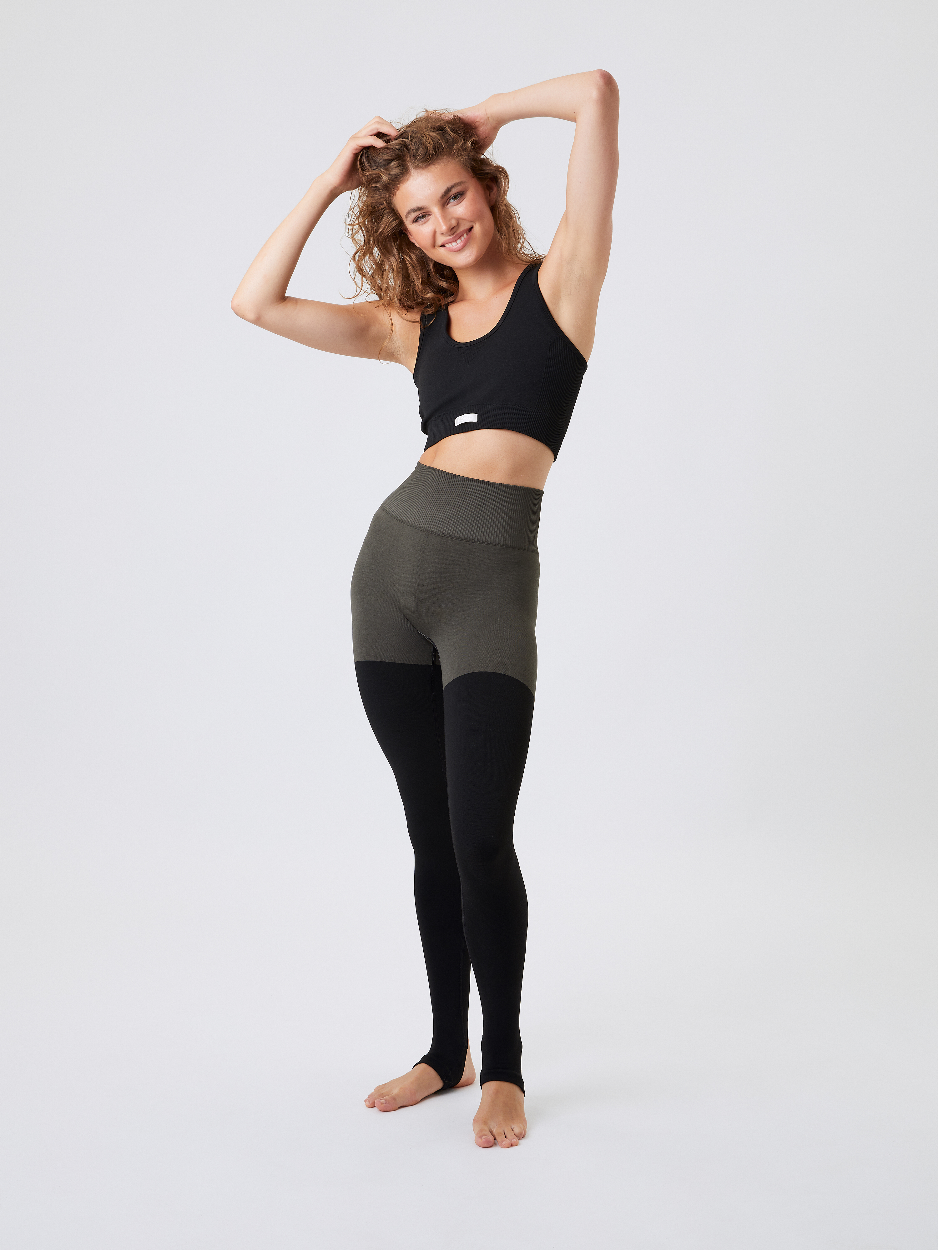 Cotton Yoga Pants – Olive Green and Sky Blue – Yoga Rudra
