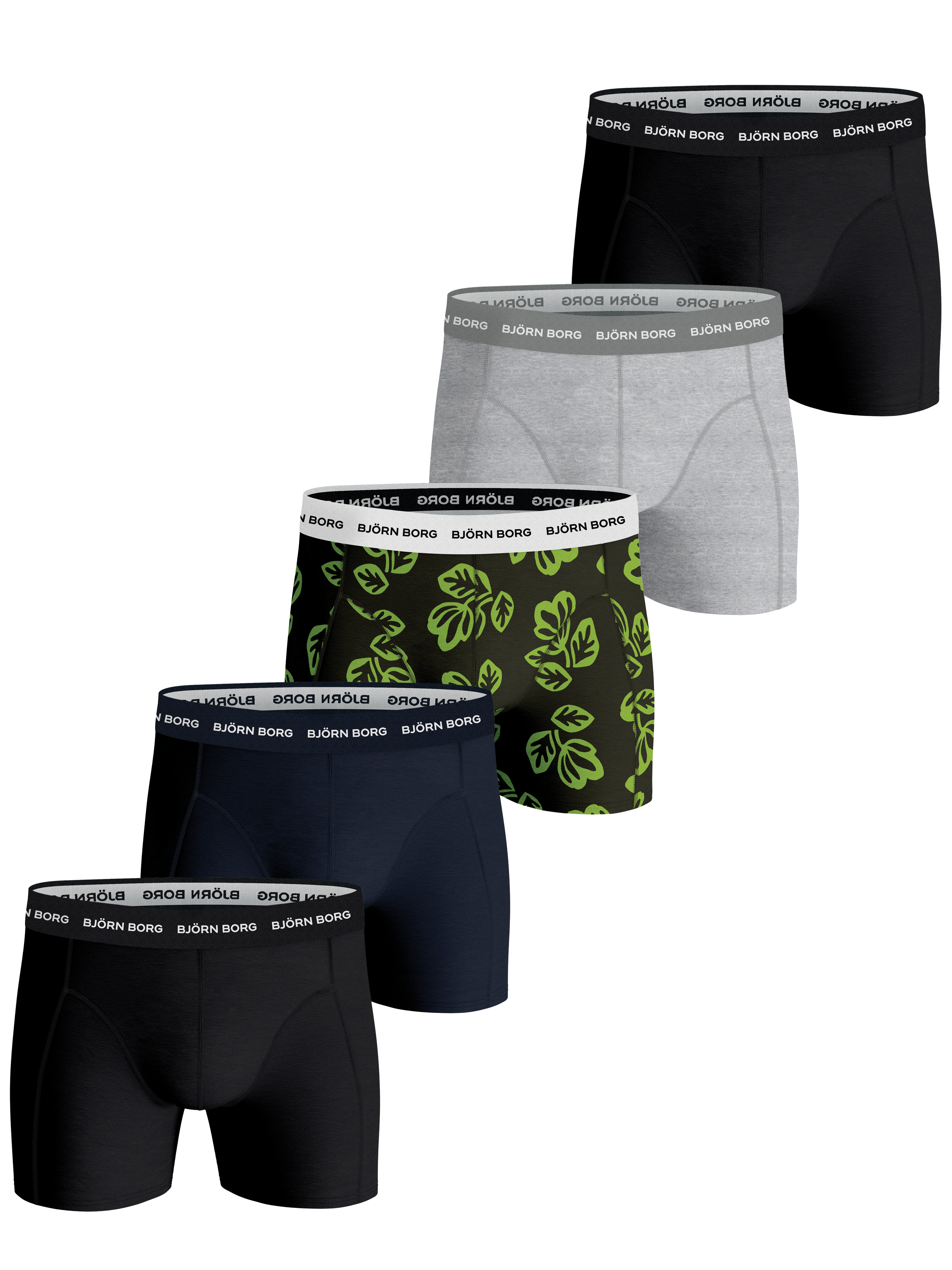 pack Of 3 Björn Borg Cotton-rich Boxer Briefs in Green for Men Mens Clothing Underwear Boxers 
