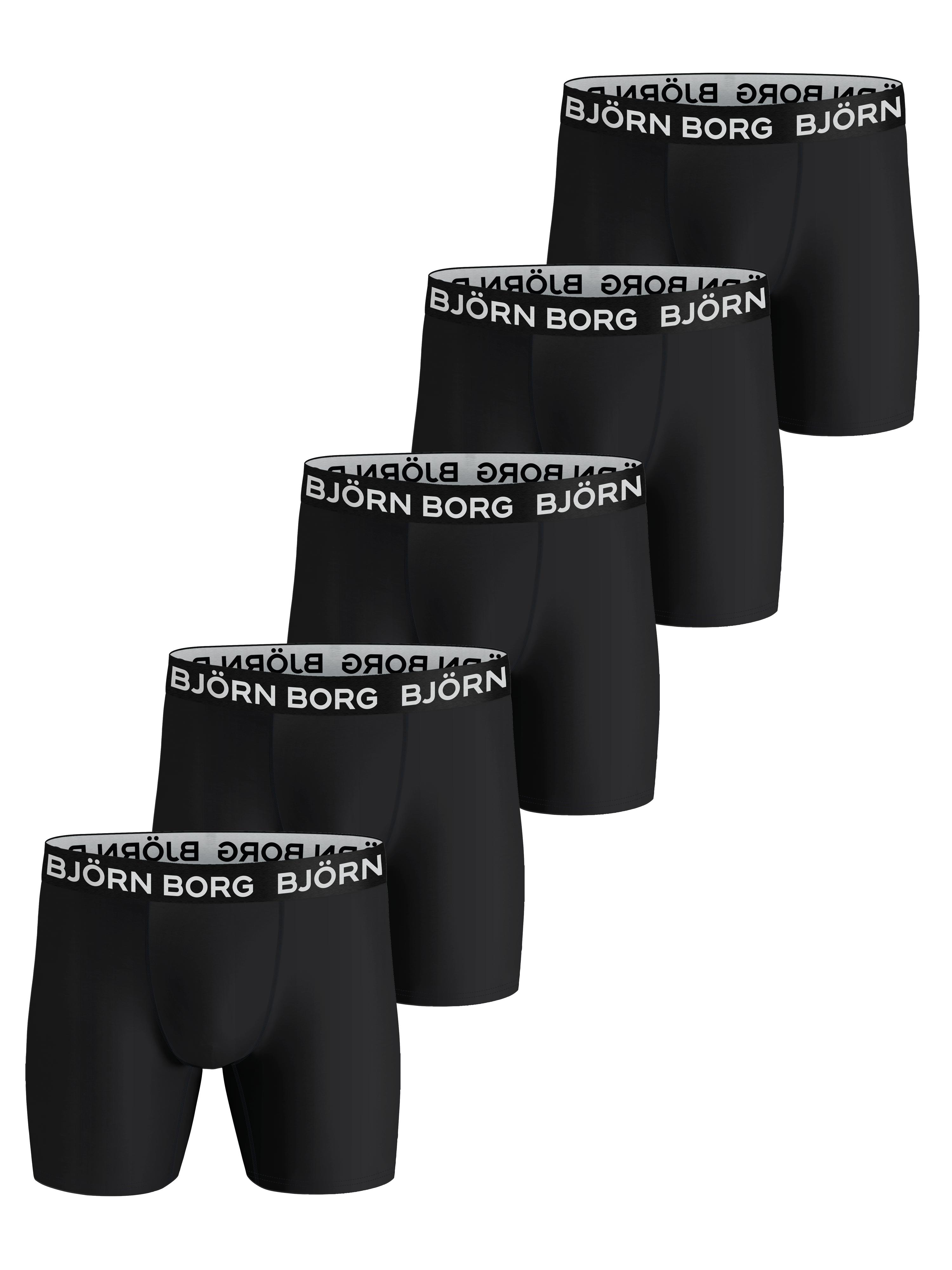 Bjorn Borg 5-Pack Stars Floral & Solids Boys Boxer Trunks Navy/Red/Black 