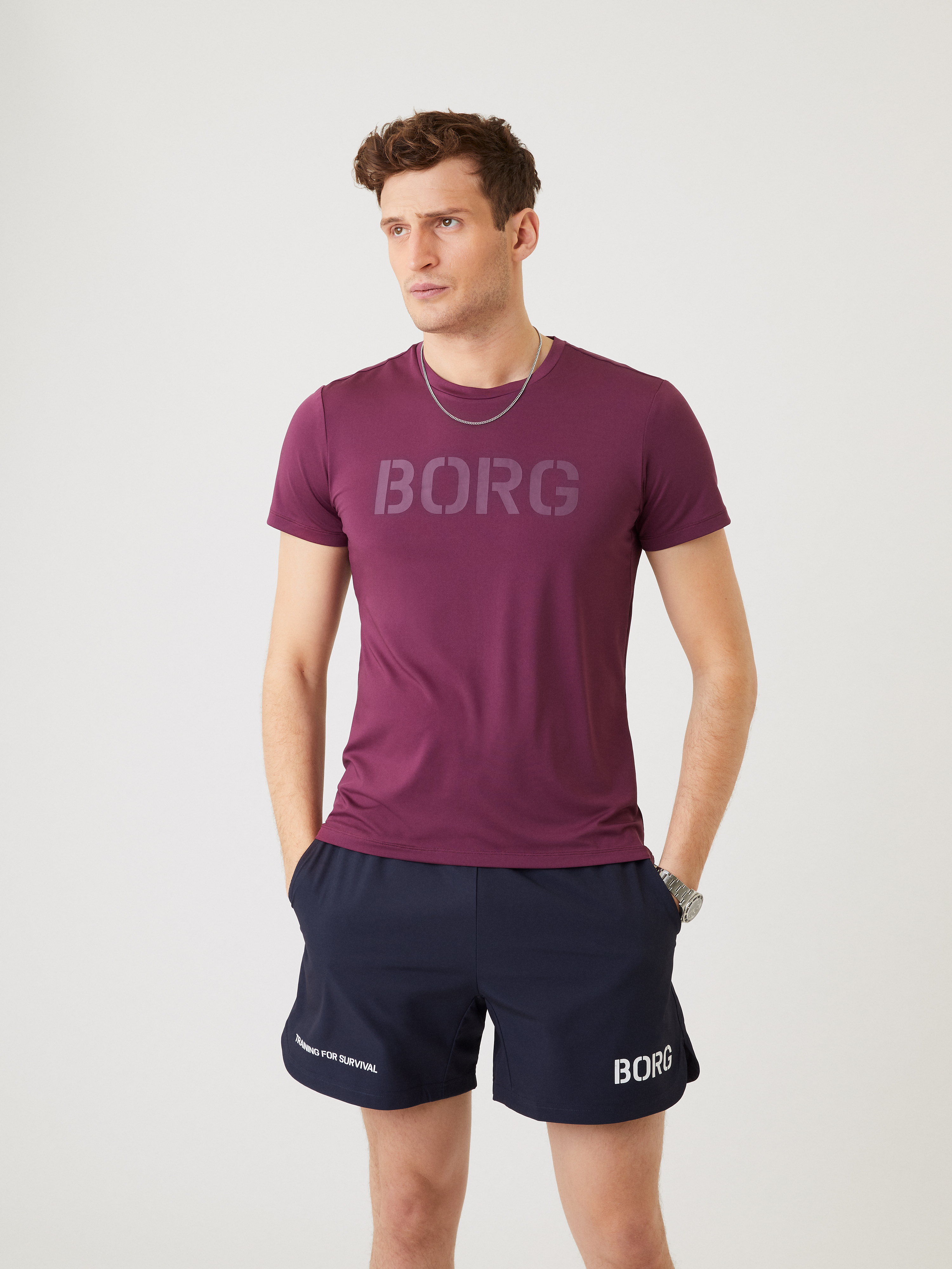 Moda Koszulki Koszulki sportowe Björn Borg Bj\u00f6rn Borg Koszulka sportowa czerwony-srebrny Wydrukowane logo W stylu casual 