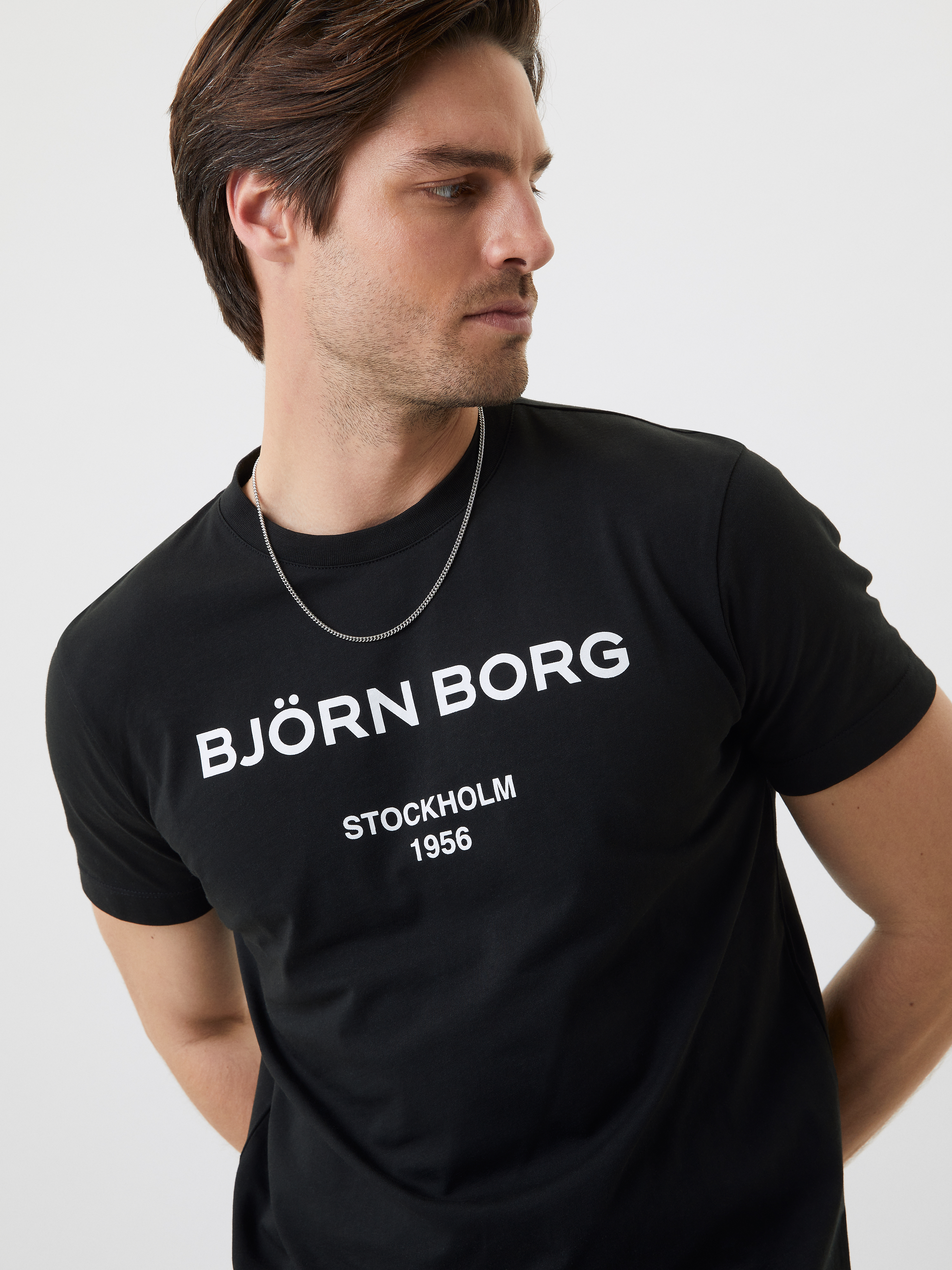Borg Logo T-Shirt Black Beauty Men Björn Borg