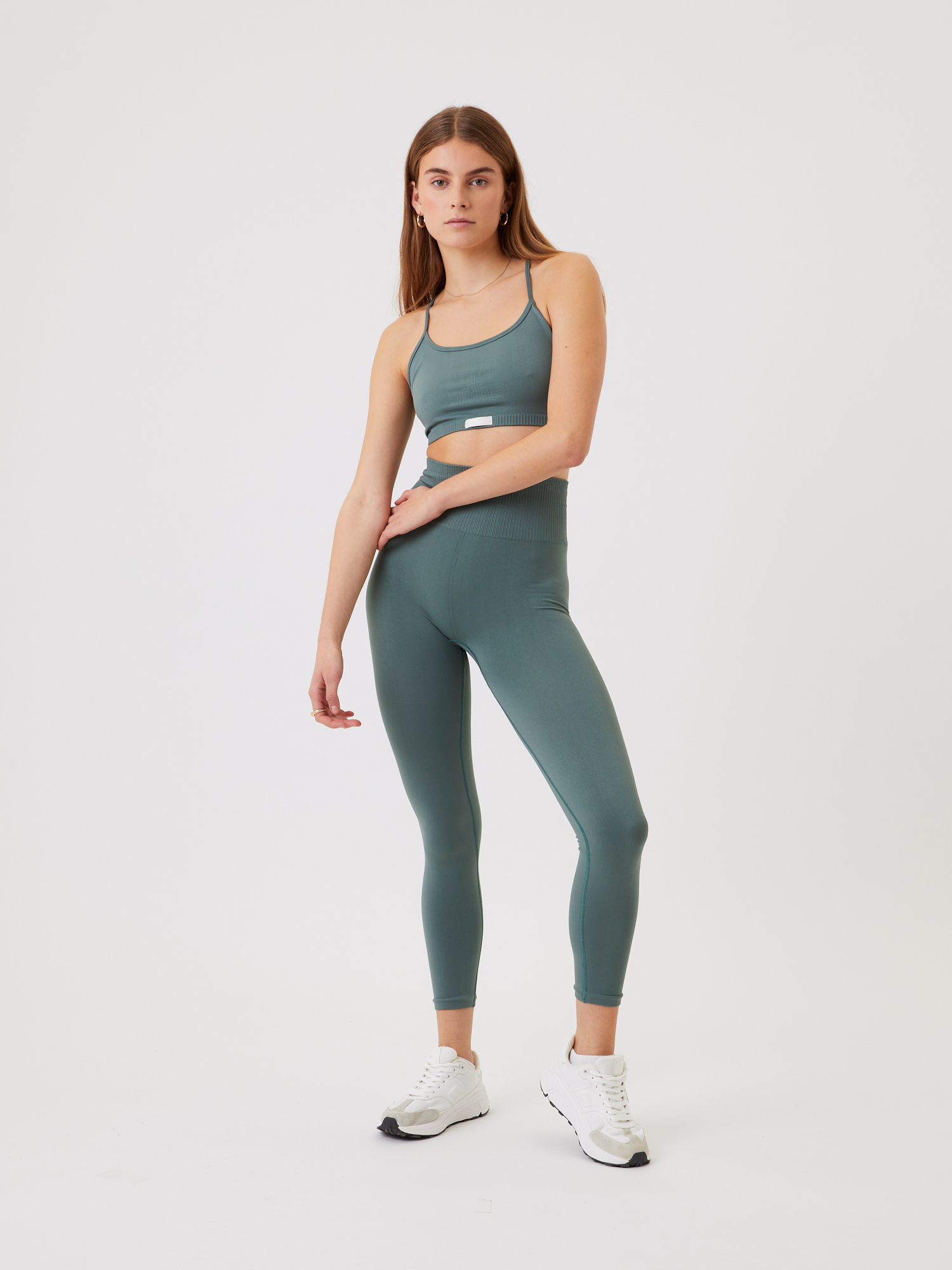 Cotton Yoga Pants – Olive Green and Sky Blue – Yoga Rudra