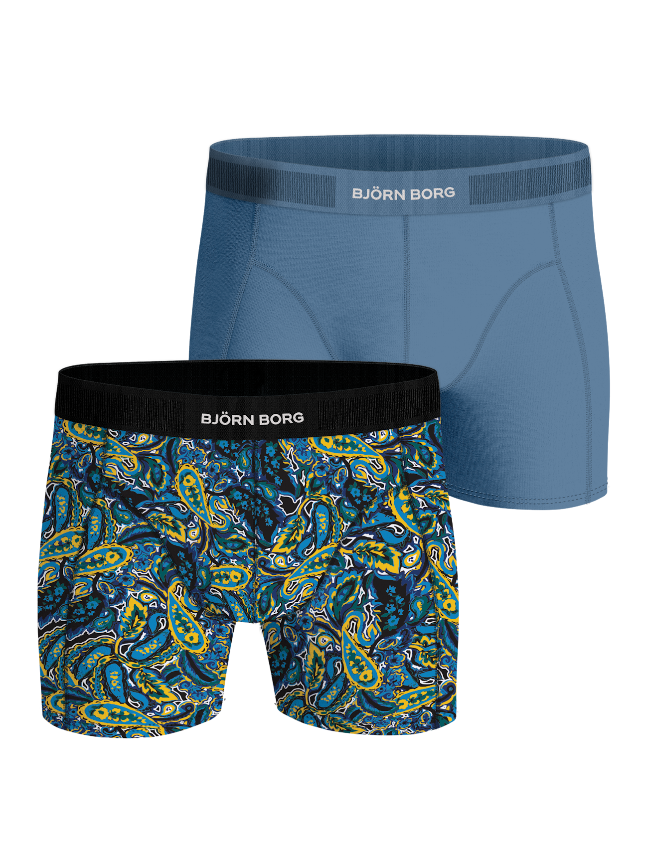 Cotton Stretch Traditional Boxers 2 Pack, blue